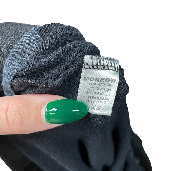 Monrow‎ Supersoft Fleece Jogger Sweatpants in Black Size XS - Picture 10 of 10